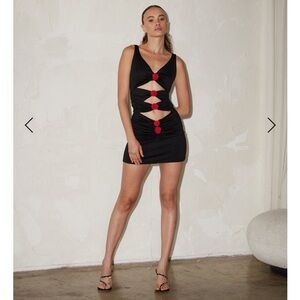 Delfi Collective Shay rose open front mini dress